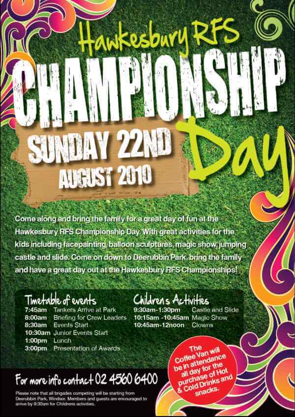 Hawkesbury RFS Championship Day poster 2009
